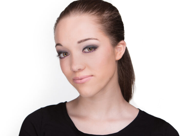 Headshot of girl with ponytail